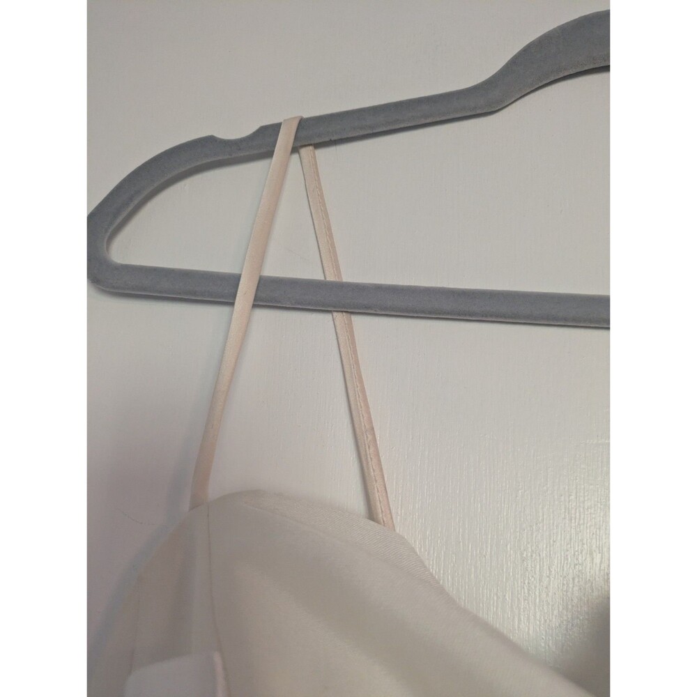 Suzanne Ermann White Wedding Dress Midi Silk Blend 40 US8 - Picture 4 of 12